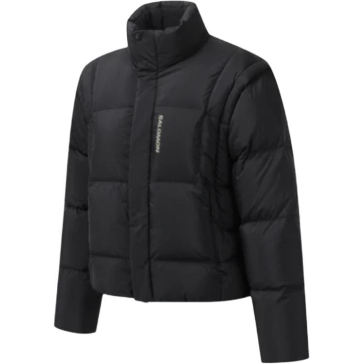 Salomon Solid Color Stand Collar Detachable Long Sleeve Down Jacket Women outerwear C30051