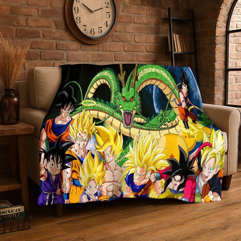 Retro Anime D-Dragon Ball Cartoon Game Soft Flannel Throw Blanket,Cozy Blanket for Bed,Couch,Sofa,Bedroom,Living Room,Travel,kid