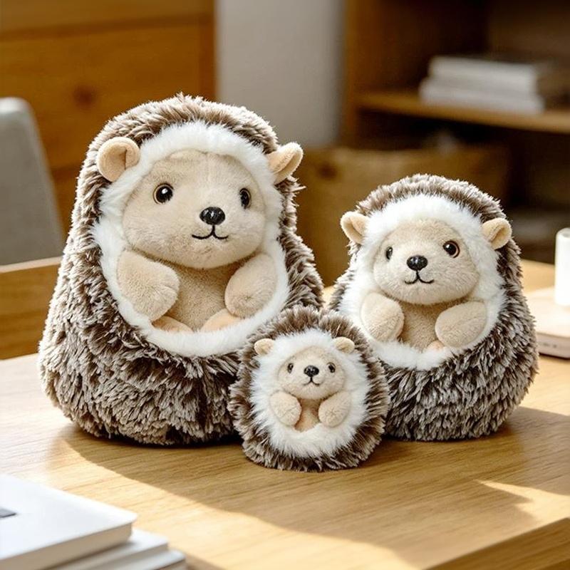 Soft Huggable Hedgehog Plush Ball Toy Stuffed Animal Doll 1Pcs for Kids Bedtime Companion Gift Home Decor