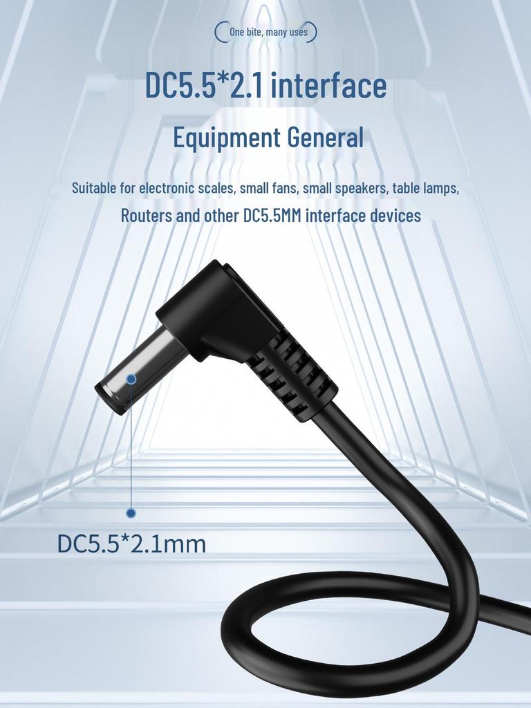 USB-Stecker auf 5,5x2,1mm DC Winkel-Stromkabel für kleine Lüfter und Schreibtischlampen-Ladung