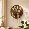 Home Ornaments Hydroponic Planter Shelf Wooden Flower Pot Flower Holder Wall Decoration  Indoor Use