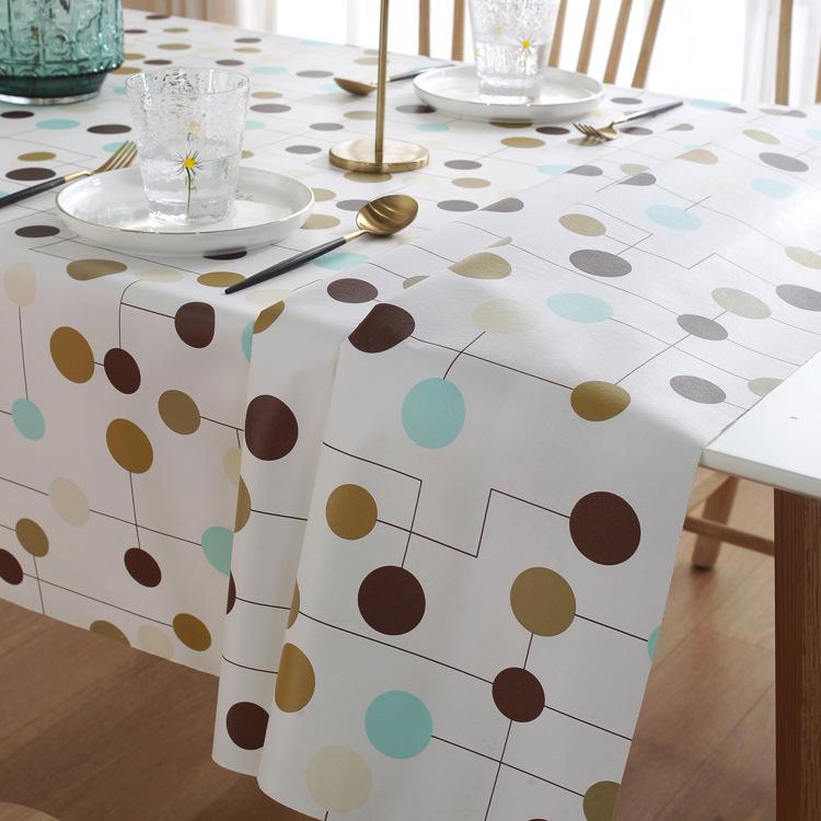 Nordische Hitzebeständige Ölbeständige PVC-Tischdecke - Schlicht, Waschfrei, Vliesstoff-Design