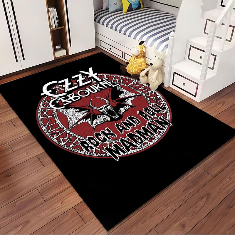 Rock and Roll Bat Design Carpet suitable as a non-slip mat for the living room or bedroom sofa