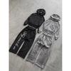 Womens Oversized Hooded Sweatshirt Wide-Leg Pants Set 2026 Fall Streetwear Print Lounge Outfit