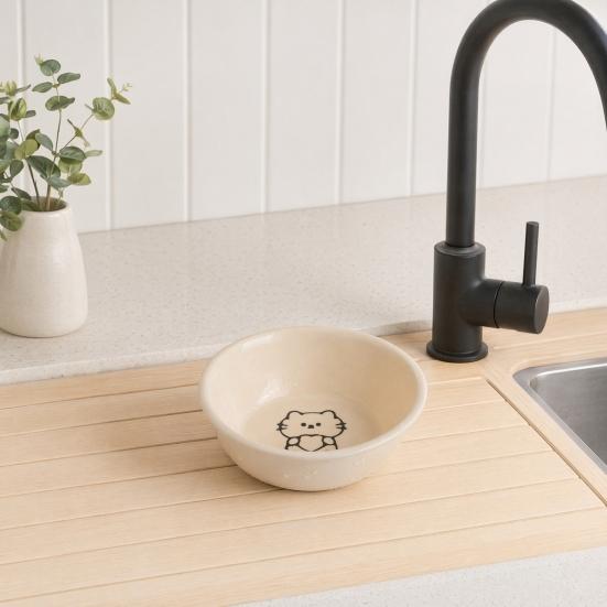 Raised Pet Bowl Ceramic Cat Bowl with Stand Tilted Pet Food Bowl Protect