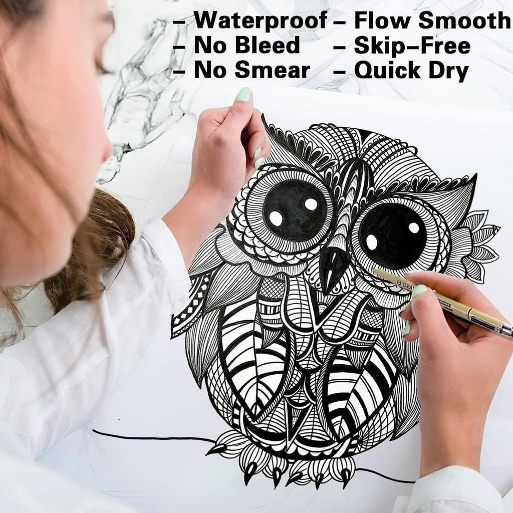 12 PCS Needle Pen, Cherry Blossom, The Same Waterproof Line Drawing Pen, Hand Drawn Design, Art Sketch