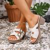 Fashion Cross One Strap Platform Non-Slip Block Heel Sandals Women's Round Toe Open Toe Non-Slip High Heel Slippers