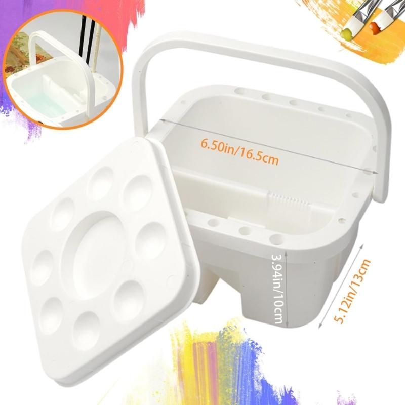 Handheld Multiple Layer Brush Cleaning Bucket For Artists Students Smooth Interior Permanent Substance Not Toxic Exemplary For Travel Studio School