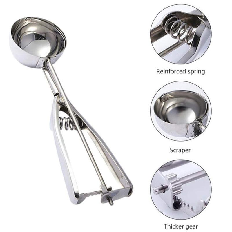 Household Stainless Steel Ice Cream Scoop, Ice Cream Spoon, Fruit Scoop, Anti Slip Handle, Dessert Cooking Tool