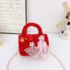 Red Girls Enchanting Shoulder Bag With Chic Bow And Tassel Accents Kids For