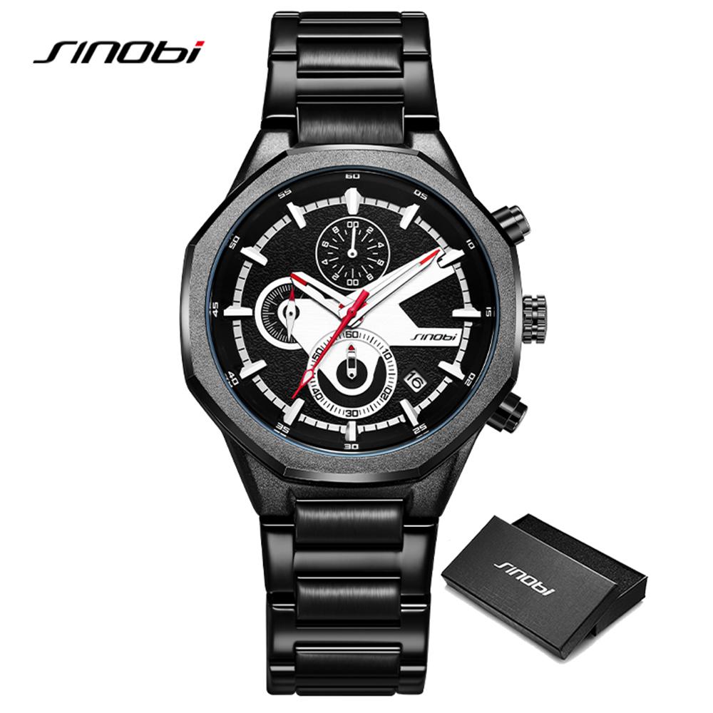 SINOBI Design nou Ceasuri cu calendar pentru bărbați Stiluri de modă Ceasuri de mână cu quartz pentru bărbați Cronograf original Cadouri pentru bărbați Ceas