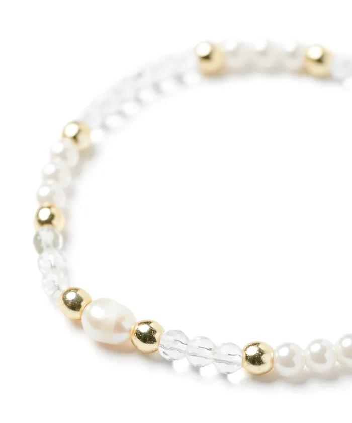 Crystal Pearl Mix Bracelet (PLT-BR-037_WT)
