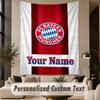 Custom Text Tapestry Bayern Munich Print Wall Tapestry Indoor Living Room Wall Decor