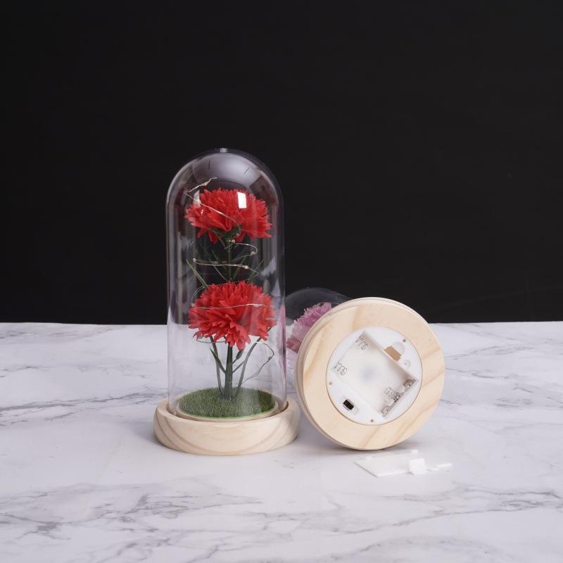 Carnation Ornament Mother's Day Valentine's Day Birthday Creative Soap Flower Ornament Night Light