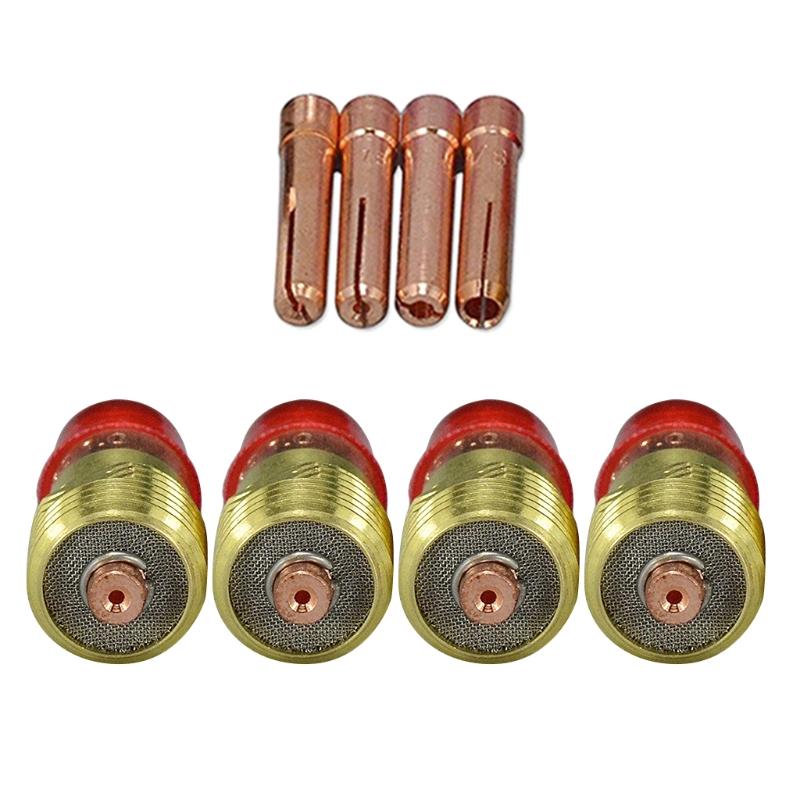 Replaceable 16pcs TIG Welding Torches Stubby Gas Lens Collets Alumina Nozzles Back Cap Kit For SR WP 17 18 26 Series