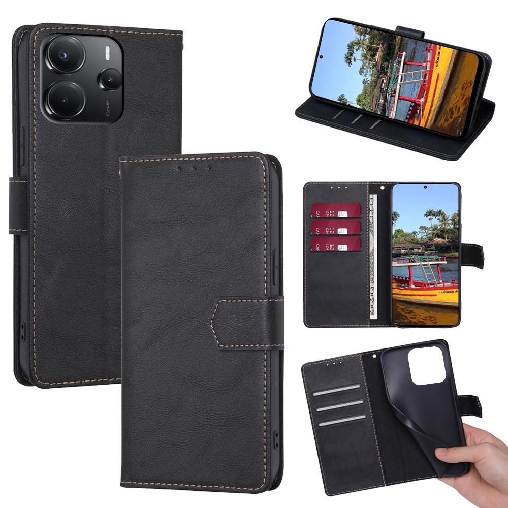For Xiaomi Redmi Note 14 4G (164.84mm) Case Leather Phone Cover with RFID Blocking Wallet