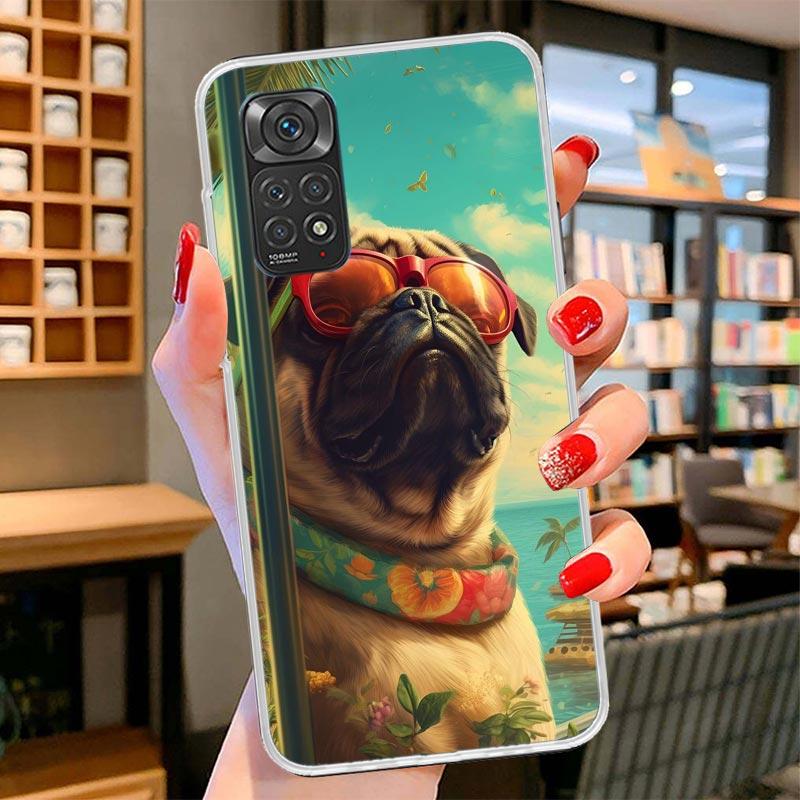 Love Pugs Cute Dog Cover Phone Case For Xiaomi Redmi Note 15 14 13 12 11 10 Pro Plus 14S 12S 11S 11T 11E 10S Soft Fundas Shell R