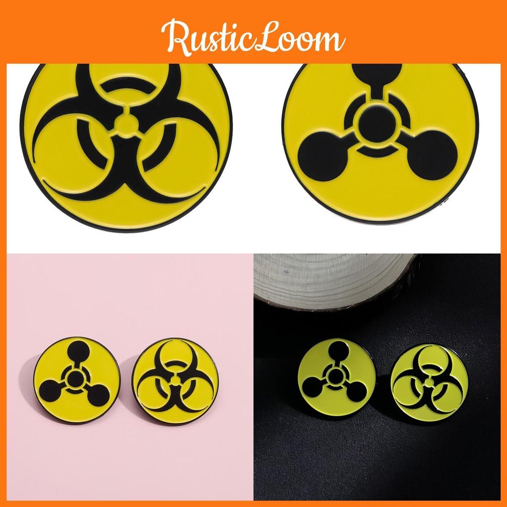 Contemporary Badge Metal Geometric Nuclear Radiation Brooch For Fashionforward Individuals