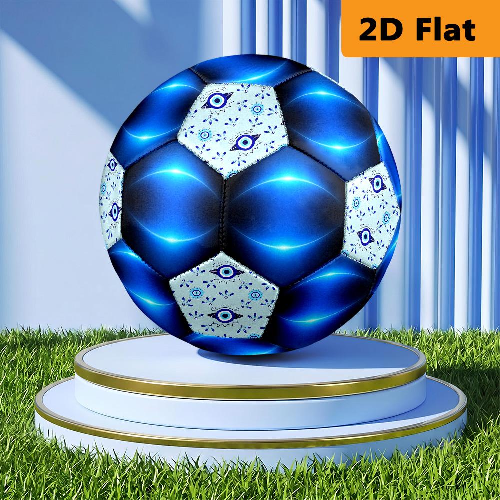 Neon Blue Arc Size Soccer Ball High Elasticity Match Universal Unique Gift Swirl Football Suitable For Both Training And Competition No 5 Football