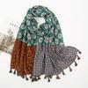 Fashion Women Bohemina Aztec Floral Patchwork Tassel Scarf Lady Print Shawls and Wraps Female Foulards Echarpe Designer 180*90Cm