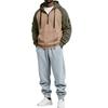 Men's Casual Lined Hoodie and Straight Leg Pants 2 Piece Set , Loose Fit , Gray Pants for Fall Winter