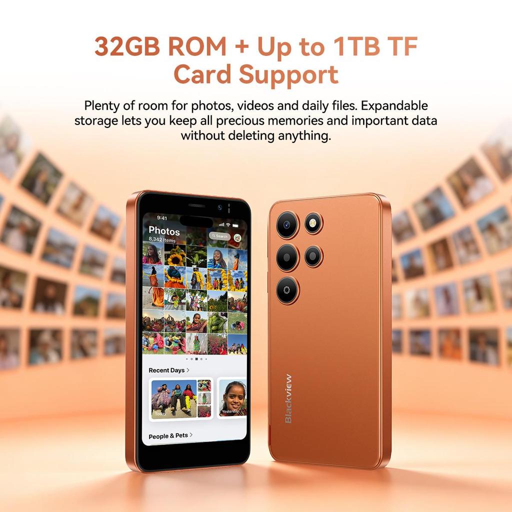 Blackview Smartphone Wave 2C Android 16, 12 GB de RAM + 32 GB de ROM(TF 1TB) Smartphone 3000mAh, Pantalla HD+ de 5", Cámara de 5MP+2MP, Doble SIM/GPS