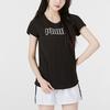 Puma Logo Casual Breathable Short Sleeve T-Shirt Women tops Black 671603-01