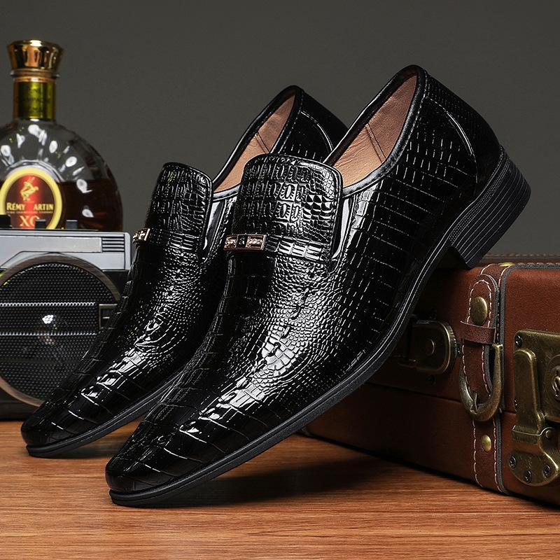 

Men s casual leather shoes Men s British Oxford business pointed large size dress shoes One piece of wedding shoes 38 чёрный