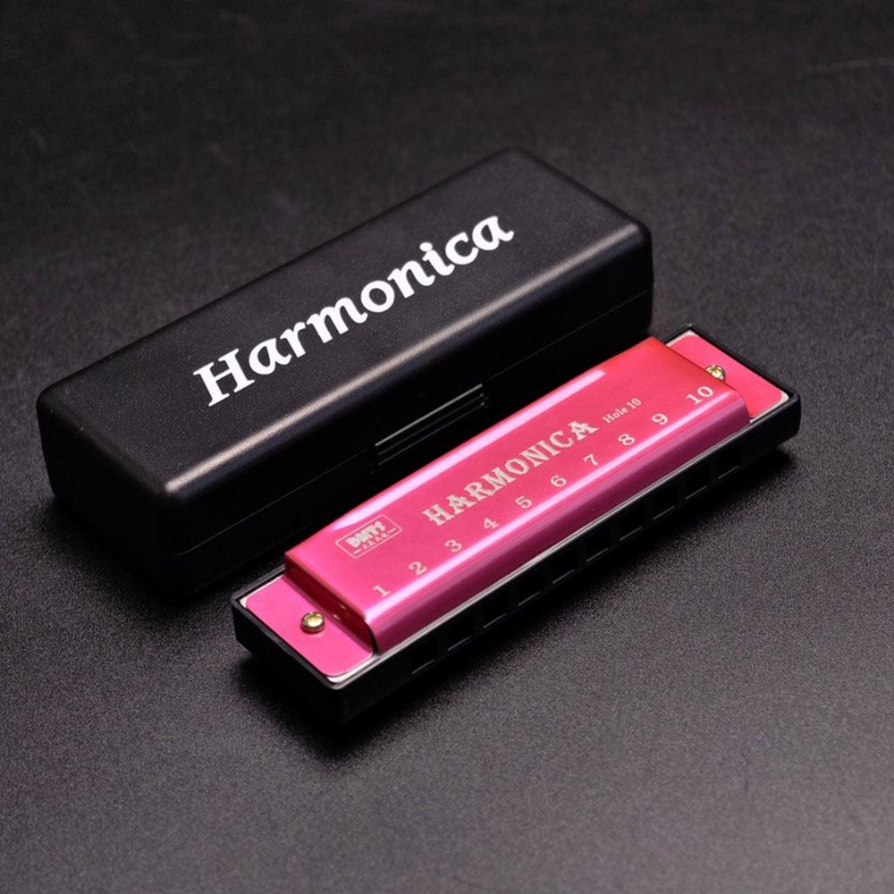 

Portable Key of C 10 Hole Harmonica with Box Metal Mouth Organ Rectangle Beginner Teaching Beginners Educational Gifts Students