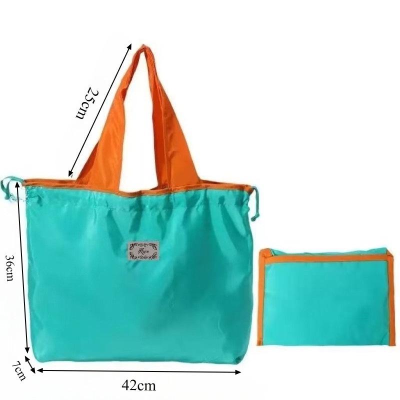 Large Foldable Waterproof Drawstring Tote - Fashionable Single Shoulder Grocery Bag