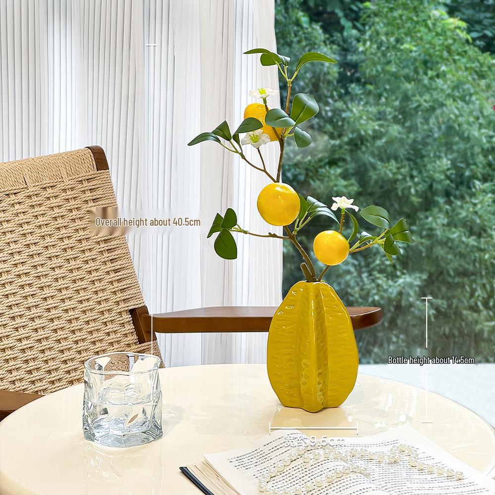 Lemon Tree Branches with Artificial Flowers for Decorative Display