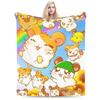 Cute Hamtaro Warm Soft Plush Throw Blanket for Kids Adults Comfortable Flannel Bedspread Couch Chair Cover
