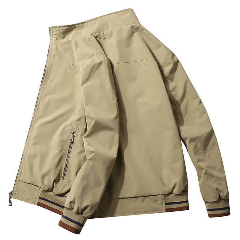 Men's Double-Sided Stand-Up Collar Jacket - Spring/Autumn Trendy Casual Wear