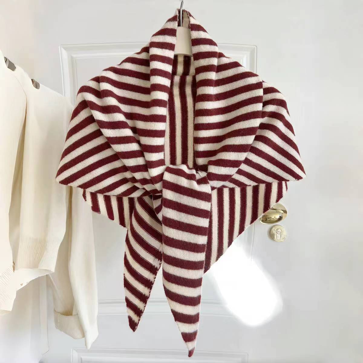 

Большая треугольная шаль из новой шерстяной смеси для женщин, ангольская инфракрасная с теплой вязаной большой шалью для осени и зимы 170cm