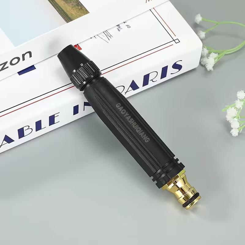 

1PC Metal High Pressure Water Gun Nozzle, Universal Connector, Garden Sprayer for Watering/Car Washing/Floor Cleaning чорний
