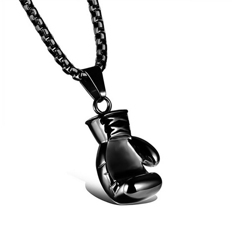 European & American Street Hip Hop Stainless Steel Boxing Glove Couple Necklace - Personalized Titanium Steel Jewelry