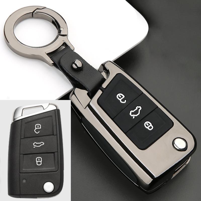 For Volkswagen Polo Golf 4 5 6 7 MK7 Tiguan Mk2 Jetta Bora T-ROC T-CROSS Scirocco Galvanized Alloy+Silicone Car Remote Key