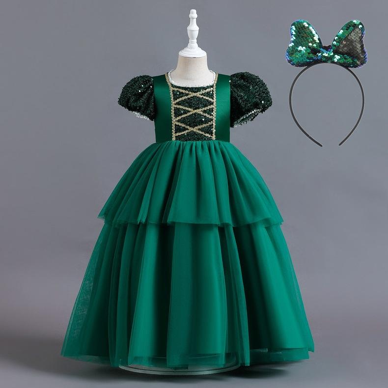 Dívčí šaty princezna Puffy Mesh Sukně Večerní šaty Dlouhé šaty