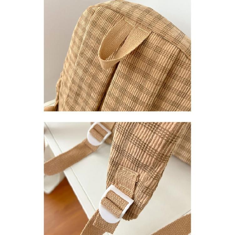Harajuku Backpack for Girl Corduroy Lattice Backpack Large Capacity Daypacks Travel Bag Student School Backpack