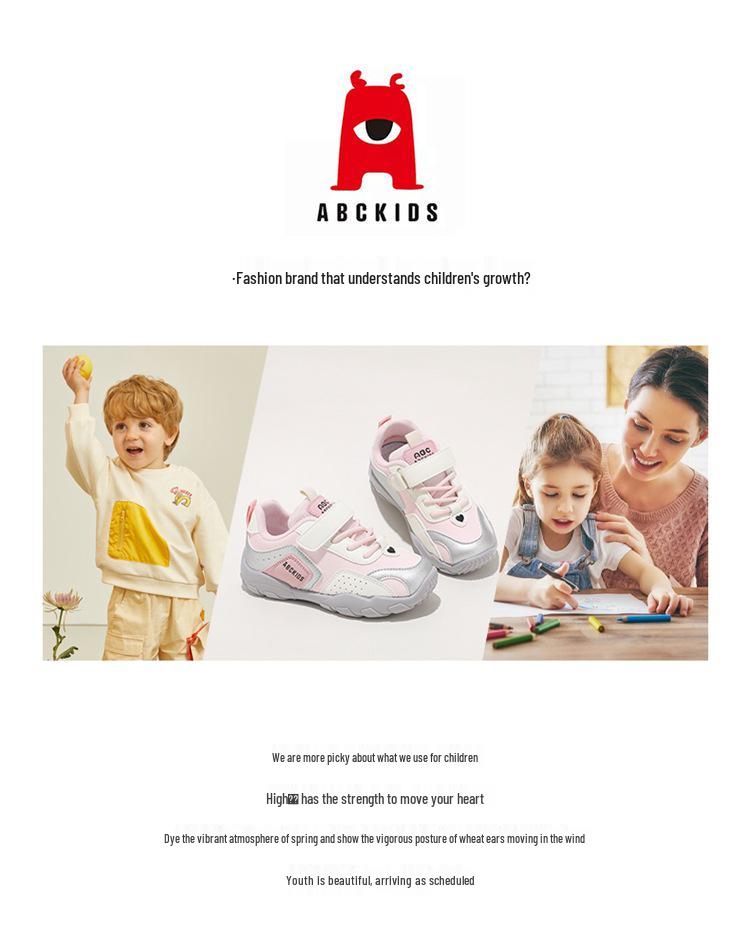 ABCKids 2026 Spring Kids' Lightweight Velcro Sports Shoes - Breathable and Casual for Boys and Girls