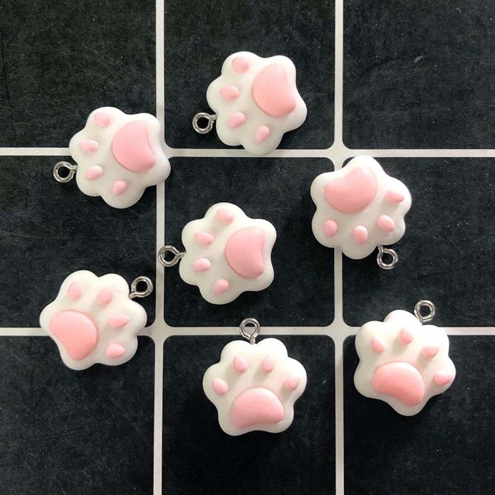 10pcs Resin Colorful Cat Claw Beads Cartoon Cat Claw Resin Pendant Bead Earring Making