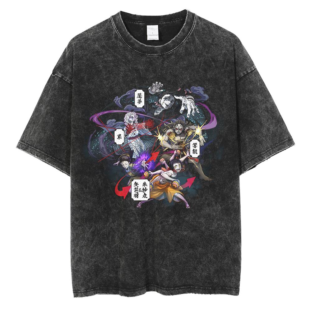 Anime Demon Slayer Rengoku Kyoujurou Graphic Printed Tshirt Men Women Manga T-shirts Washed Cotton Tee Harajuku Male T Shirt