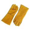 Fleece-lined Cowhide Welding Gloves - Heat Resistant, Soft, Wear-Resistant, Winter Warm, Extended Protection.