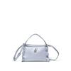 Ruffled Shoulder Bag with Silver Women's Padlock, (JSLH5DS1)