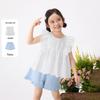 Girls' Sweet Lace Flutter Sleeve Cotton Shorts Set