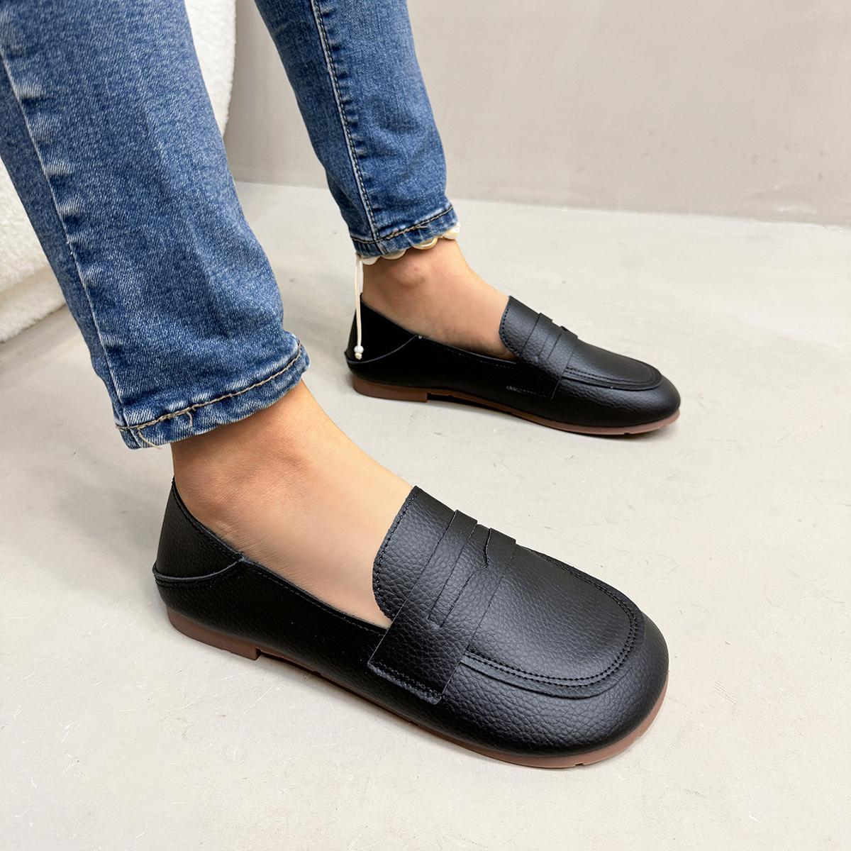 

Новые Мягкие Удобные Туфли-лоферы на плоской подошве, Женские, Наступающие, Повседневные, Водонепроницаемые, Легкие, Материнские, Легкие туфли 43 чёрный