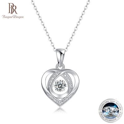 S925 Silber mit 0,5 ct Monmulberry Herzanhänger eingelegt im Herzen Ihrer neuen Schlüsselbeinkette