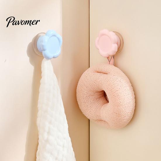 Kitchen Organization Hooks Flower Suction Cup Hook, No Drilling Removable And Reusable Plastic Hanger, Glass Mirror Hangers Waterproof Adhesive