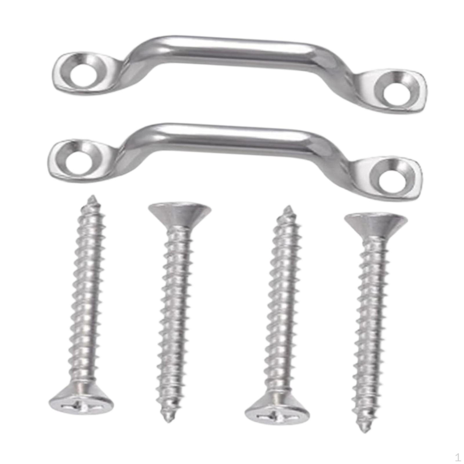 

10 Pieces Kayak Pad Eye Stainless Steel Boat Handle Marine Pull Non Slip Ergonomic Hardware 2 Piece