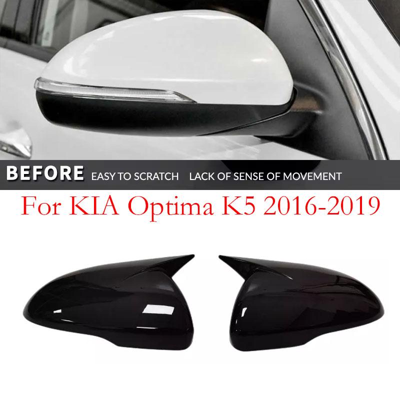 For Kia Optima K5 2011-2015/2016-/- Car Sticker Rearview Side Mirror Cover Wing Cap Exterior Case Trim Carbon Fiber